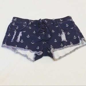 NWOT Ocean Drive Drawstring Anchor Denim Shorts